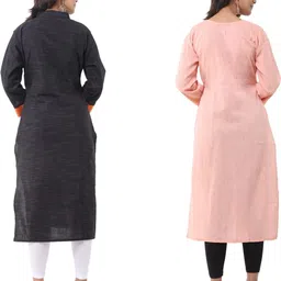 DESHBANDHU DBK Women Black Cotton Kurtas image 3
