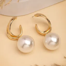 DressBerry Gold-Plated Pearls Beaded Classic Drop Earrings-picture-40