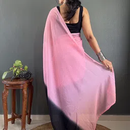 Mitera Colourblocked Pure Georgette Saree image 5