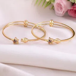 DIVASTRI Set Of 2 Gold-Plated Stone Studded Star Shaped Bangles-picture-36