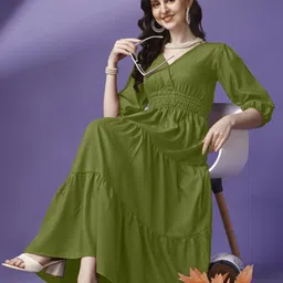 Femvy Applique Crepe Fit & Flare Maxi Dress-image-60