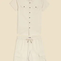 Allen Solly Junior Boys Spread Collar Short Sleeves Pockets Pure Cotton Shirt-picture-31