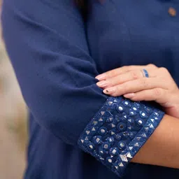 SHREE ARIHANT CREATIONS Women Regular Mirror Work Kurta with Trousers image 5