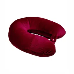 ANA Maroon Fibre Filled Faux Velvet Breathable Travel Pillow-image-58