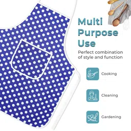 Kuber Industries Women Pack Of 2 Blue & White Dot Printed Aprons With Front Pocket image 5