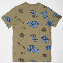 Pantaloons Junior Boys Typography Printed Pure Cotton T-shirt image 4