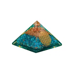 Gemsmantra Green And Gold Pyramid Showpiece image 2