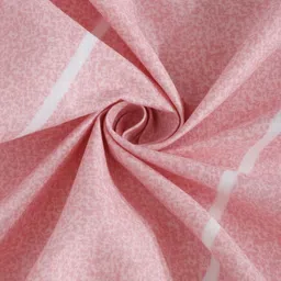 Arrabi Pink & Blue Geometric Printed 350 TC Single Bedsheet Set 2.15 m x 1.5 m image 2