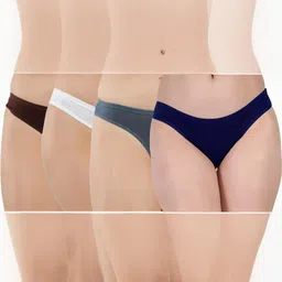 ORLIZEA Pack of 4 Women Low-Rise Cotton Blend Thongs-picture-21