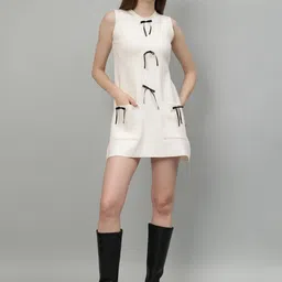 Fashion Gaiia Women Bow Knit Mini Dress-image-0
