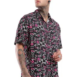 WROGN Men Spread Collar Geometric Printed Relaxed Fit Casual Shirt image 4
