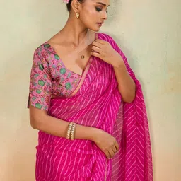 all about you Leheriya Pure Chiffon Saree image 2