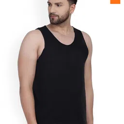 SLOWLORIS Pack Of 2 Round Neck Sleeveless Bio-Wash Cotton Gym Vests-picture-36
