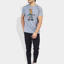 Greylongg Men Tom & Jerry Graphic Printed Round Neck Cotton T-shirt image 3