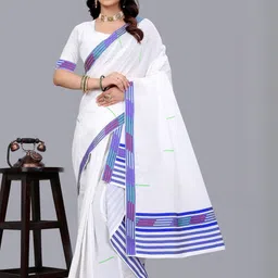 KAMDAR Striped Woven Design Sador Mekhela Saree-picture-30