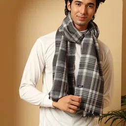 Tweedle Men Checked Woolen Mufflers-picture-41