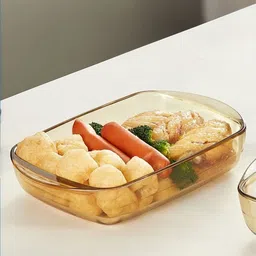 Kuber Industries Brown Glass Baking Tray image 5