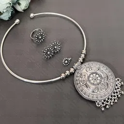 Arch gallery Oxidised Silver Jewellery Set-picture-35