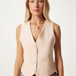 Happiness istanbul V-Neck Sleeveless Waistcoat-picture-48