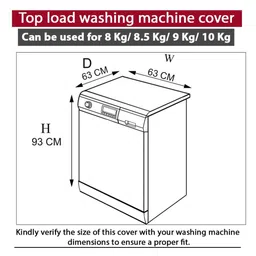 The Furnishing Tree Waterproof and Dustproof PVC Washing Machine Cover Fully-Automatic Top Loading image 2