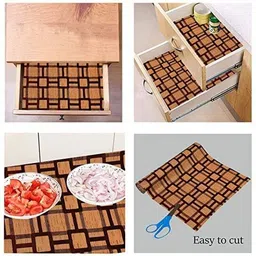 REVEXO Brown Printed Water-Resistant Shelf Liner image 4