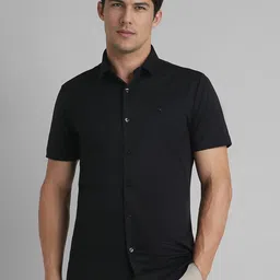 SIMON CARTER LONDON Men Spread Collar Solid Cotton Slim Fit Casual Shirt-image-6
