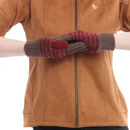 Moda Rapido Women Stripe Regular Winter Gloves image 3