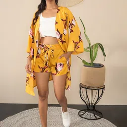 StyleStone Printed Shrug With Shorts Co-Ords image 1