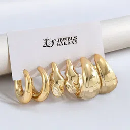Jewels Galaxy Contemporary Half Hoop Earrings-picture-34