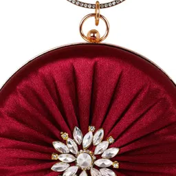 MISHA Crystal Bloom Textured Embellished Round Box Clutch image 5