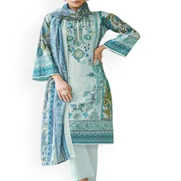 DRAVINAM Trends Floral Printed Zari Pure Cotton Unstitched Dress Material-picture-10