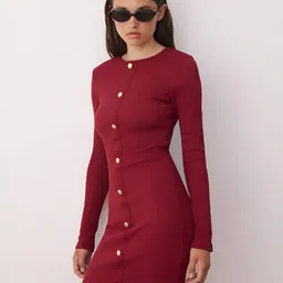 Trendyol Women Round Neck Bodycon Mini Dress-picture-31