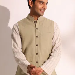Fabindia Cotton Comfort Fit Nehru Jackets-picture-29