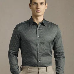 Louis Philippe Men Floral Printed Spread Collar Pure Cotton Formal Shirt-picture-13