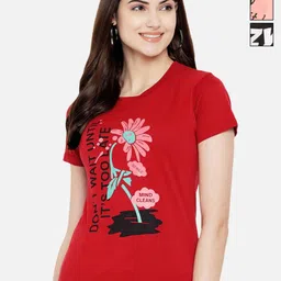 Dreambe Women Typography Printed T-shirt-picture-38