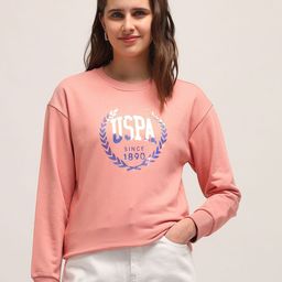 U.S. Polo Assn. Women Typography Printed Round Neck Cotton Pullover Sweatshirt-picture-11