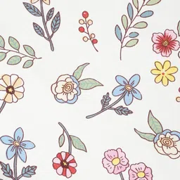 Arrabi Off White & Pink Floral 300 TC King Bedsheet with 2 Pillow Covers image 4