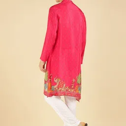 Amanush Men Ethnic Motifs Printed Thread Work Kurta image 3
