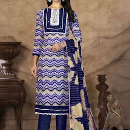 SAINOOR Printed Pure Cotton Semi-Stitched Dress Material-picture-20