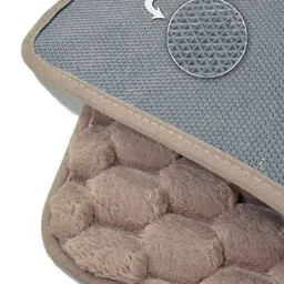 FABINALIV Beige Colored Textured Cotton Anti Skid Doormat image 5