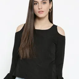 Moda Rapido Cold-Shoulder Crepe Top-picture-49