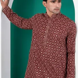 DEVOILER Men Embellished Sequinned Kurta image 5