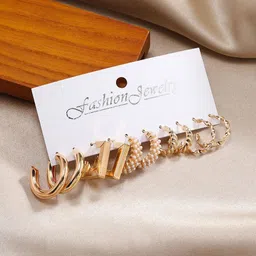 Celestique Set Of 5 Contemporary Korean Hoop Earrings-picture-27