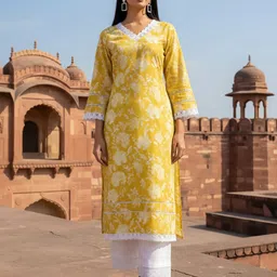 AADVIKA Women Printed Flared Sleeves Floral Kurta-picture-14