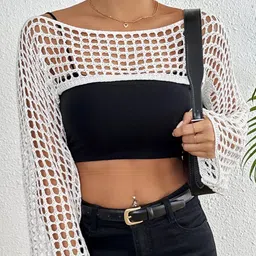 StyleCast Women Self Design One Shoulder Crop Top image 3