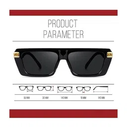 Arzonai Unisex Black Lens & Black Sunglasses With UV Protected Lens image 4