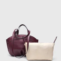 StyleCast Women Solid Shopper Tote Bag with Pouch-image-53