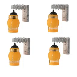 SOMIL Yellow Glass Cylinder Printed Wall Lamps-picture-17