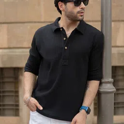 Powerlook Men Textured Spread Collar Casual Shirt image 2
