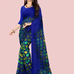 Moda Rapido Polka Dot Poly Georgette Saree-picture-20